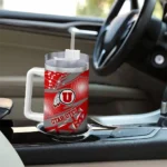personalized utah utes abstract paths red curved tumbler best selling.webp