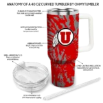 personalized utah utes burst swirl red curved tumbler best selling.webp