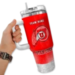 personalized utah utes geometric prism red curved tumbler best selling.webp
