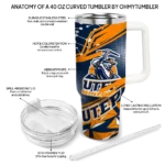 personalized utep miners abstract paths blue curved tumbler best selling.webp