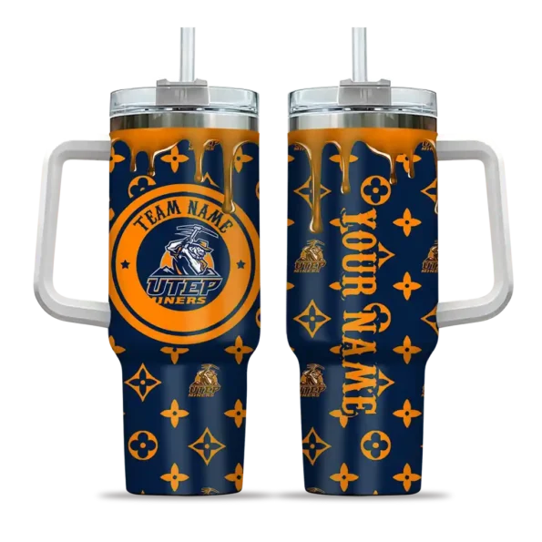 personalized utep miners bullseye drips blue curved tumbler best selling.webp