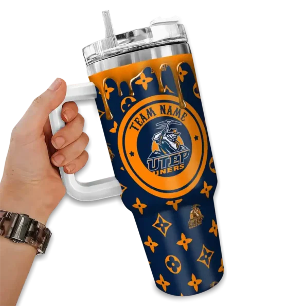 personalized utep miners bullseye drips blue curved tumbler fashion forward.webp
