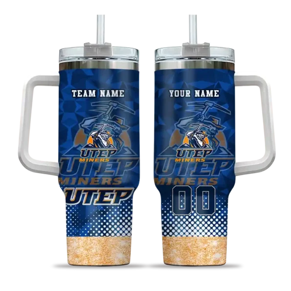 personalized utep miners geometric prism blue curved tumbler best selling.webp