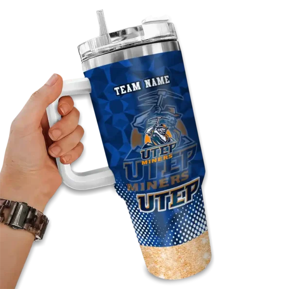 personalized utep miners geometric prism blue curved tumbler fashion forward.webp