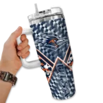 personalized utsa roadrunners chevron angle orange curved tumbler best selling.webp