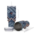 personalized utsa roadrunners chevron angle orange curved tumbler best selling.webp