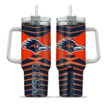 personalized utsa roadrunners chevron layers orange curved tumbler best selling.webp