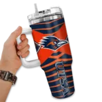 personalized utsa roadrunners chevron layers orange curved tumbler best selling.webp