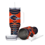 personalized utsa roadrunners chevron layers orange curved tumbler best selling.webp