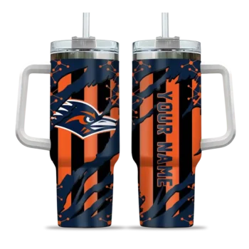 personalized utsa roadrunners claw cut orange black curved tumbler best selling.webp