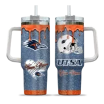 personalized utsa roadrunners heart helmet motif orange curved tumbler best selling.webp