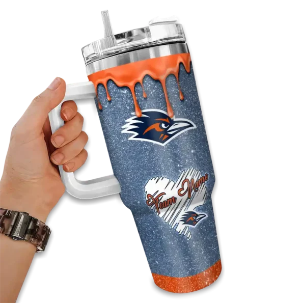 personalized utsa roadrunners heart helmet motif orange curved tumbler fashion forward.webp