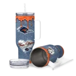 personalized utsa roadrunners heart helmet motif orange curved tumbler best selling.webp