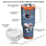 personalized utsa roadrunners heart helmet motif orange curved tumbler best selling.webp