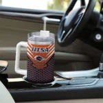 personalized utsa roadrunners hex texture orange curved tumbler best selling.webp