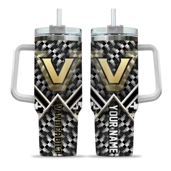 personalized vanderbilt commodores chevron angle black curved tumbler best selling.webp