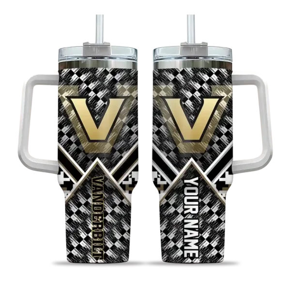 personalized vanderbilt commodores chevron angle black curved tumbler best selling.webp