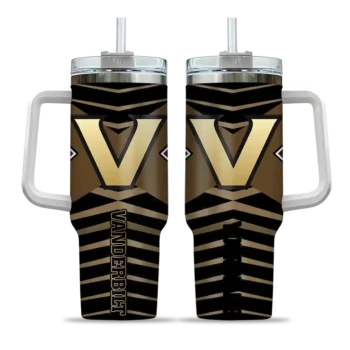 personalized vanderbilt commodores chevron layers black curved tumbler best selling.webp
