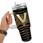 personalized vanderbilt commodores chevron layers black curved tumbler best selling.webp