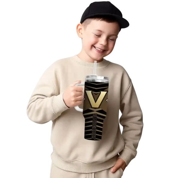 personalized vanderbilt commodores chevron layers black curved tumbler latest model.webp