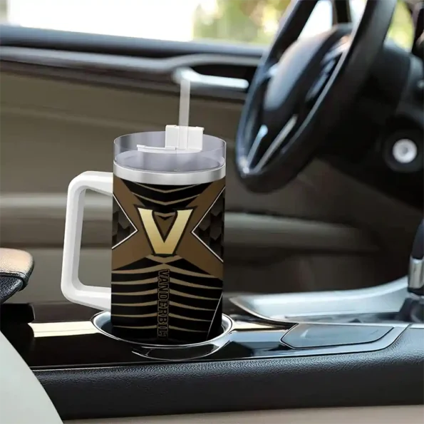 personalized vanderbilt commodores chevron layers black curved tumbler trendy.webp