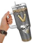 personalized vanderbilt commodores heart helmet motif black curved tumbler best selling.webp