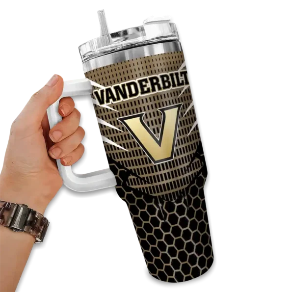 personalized vanderbilt commodores hex texture black curved tumbler fashion forward.webp