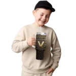personalized vanderbilt commodores hex texture black curved tumbler best selling.webp