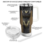 personalized vanderbilt commodores hexagon armor black curved tumbler best selling.webp