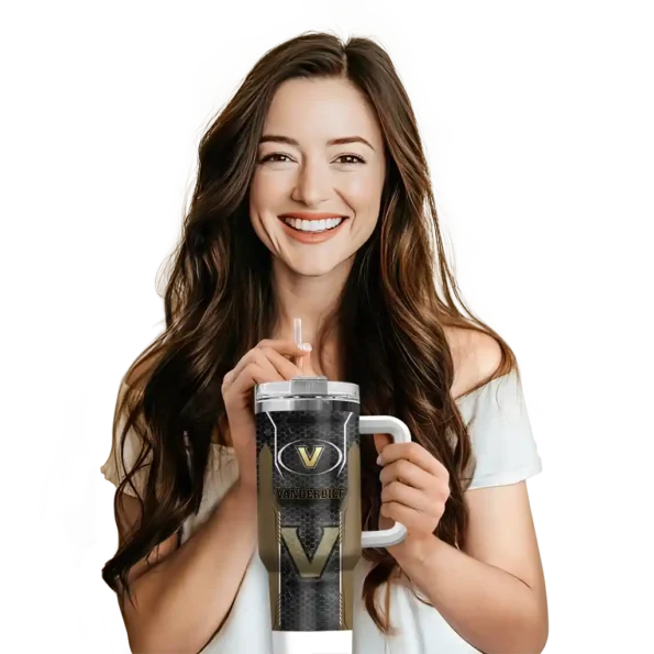 personalized vanderbilt commodores hexagon armor black curved tumbler premium grade.webp
