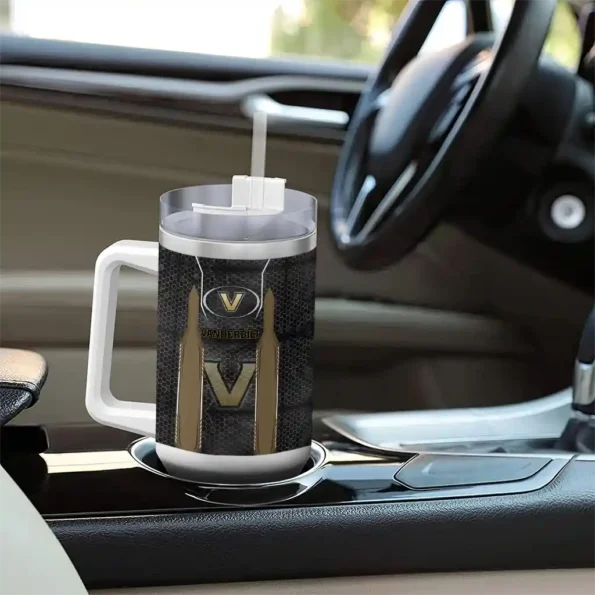 personalized vanderbilt commodores hexagon armor black curved tumbler trendy.webp