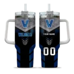 personalized villanova wildcats arrow armor navy black curved tumbler best selling.webp