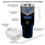 personalized villanova wildcats arrow armor navy black curved tumbler best selling.webp