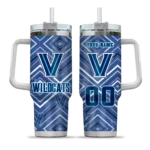 personalized villanova wildcats bold diamonds navy curved tumbler best selling 1.webp
