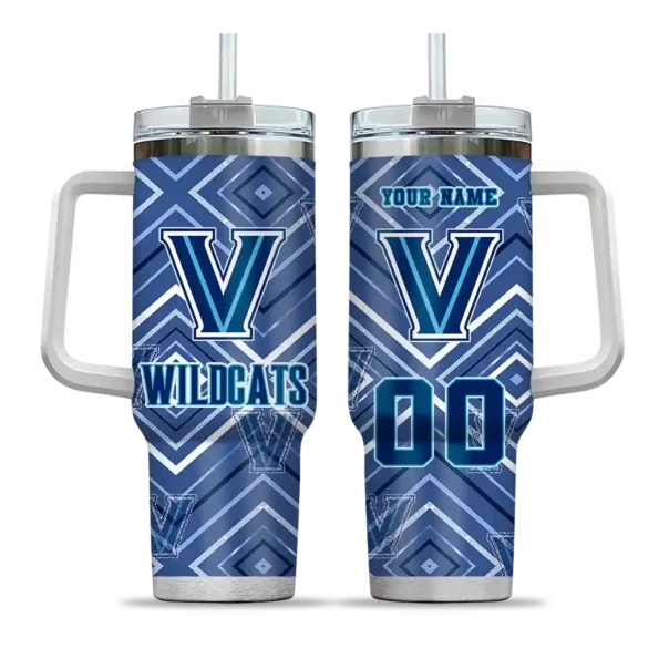 personalized villanova wildcats bold diamonds navy curved tumbler best selling 1.webp
