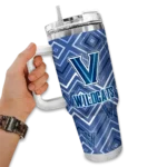 personalized villanova wildcats bold diamonds navy curved tumbler best selling 1.webp