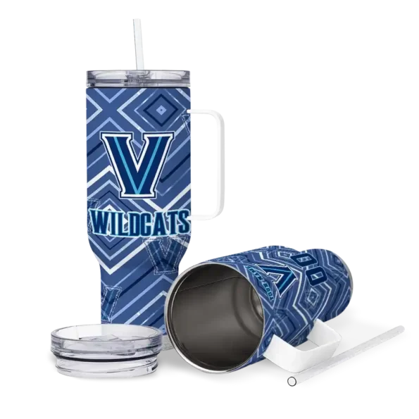 personalized villanova wildcats bold diamonds navy curved tumbler high quality 1.webp