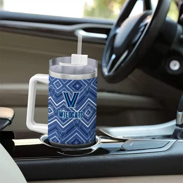 personalized villanova wildcats bold diamonds navy curved tumbler trendy 1.webp