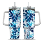personalized villanova wildcats camo mashup navy white curved tumbler best selling.webp