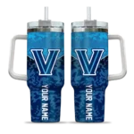 personalized villanova wildcats chevron stripe navy curved tumbler best selling.webp