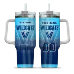 personalized villanova wildcats gradient dots navy curved tumbler best selling.webp