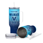 personalized villanova wildcats gradient dots navy curved tumbler best selling.webp