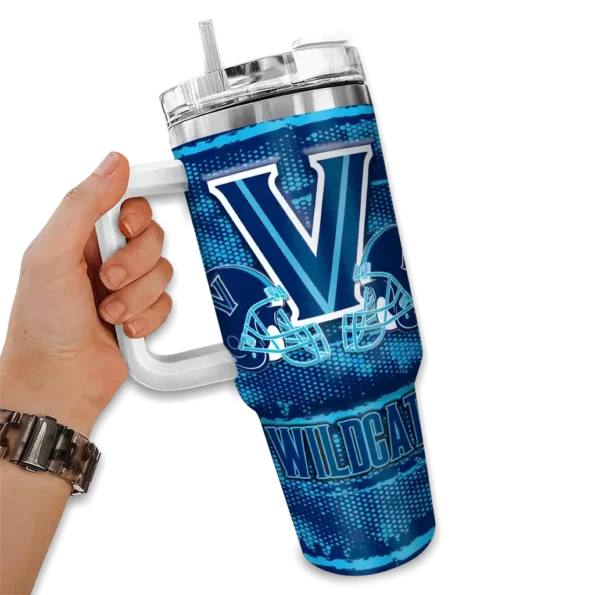 personalized villanova wildcats honey streaks navy curved tumbler fashion forward.webp