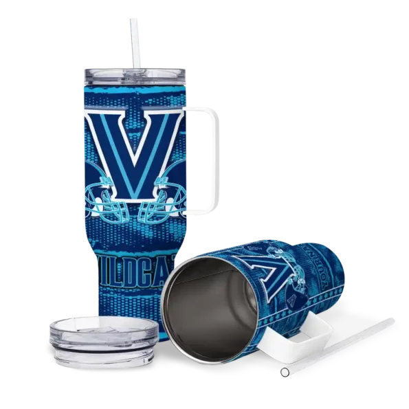 personalized villanova wildcats honey streaks navy curved tumbler high quality.webp