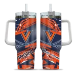 personalized virginia cavaliers abstract paths blue curved tumbler best selling.webp