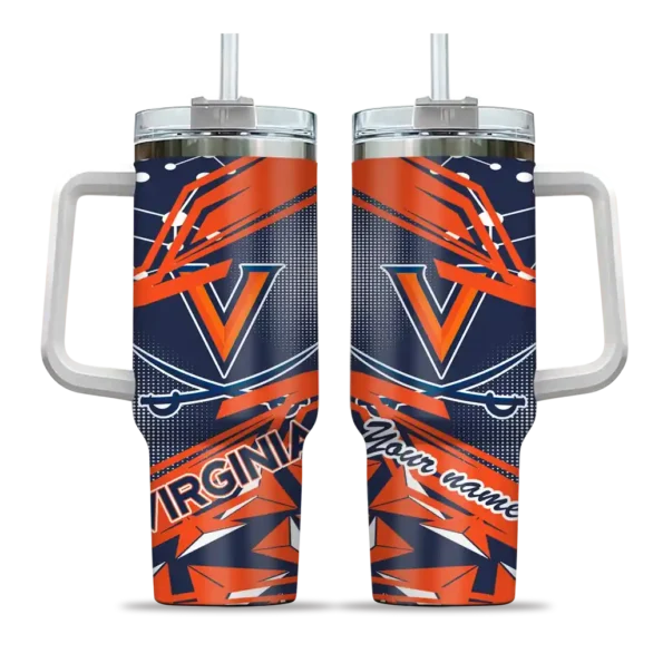 personalized virginia cavaliers abstract paths blue curved tumbler best selling.webp