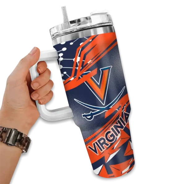 personalized virginia cavaliers abstract paths blue curved tumbler fashion forward.webp