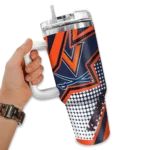 personalized virginia cavaliers arrow burst blue curved tumbler best selling.webp