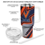 personalized virginia cavaliers arrow burst blue curved tumbler best selling.webp