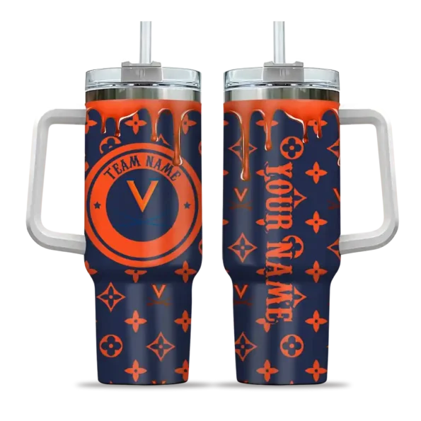 personalized virginia cavaliers bullseye drips blue curved tumbler best selling.webp